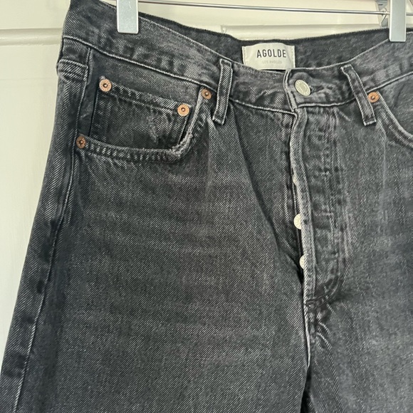 Agolde Riley cropped Jean in washed black, size 27 - Picture 3 of 6